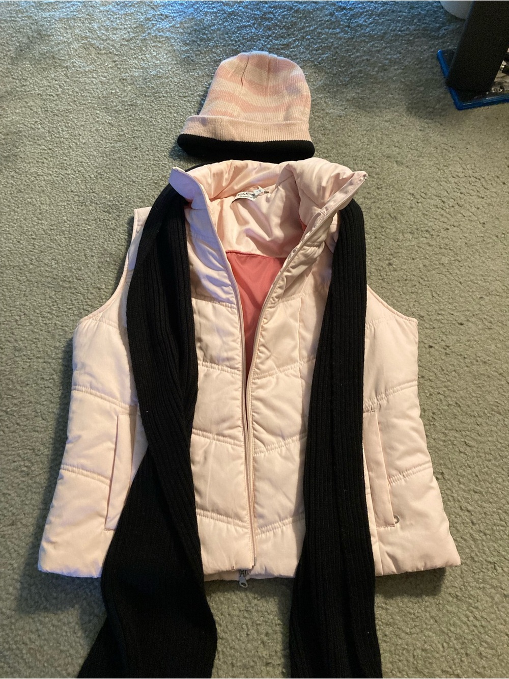 Vest beanie hat and scarf